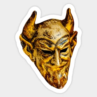 Golden Devil Mask Sticker